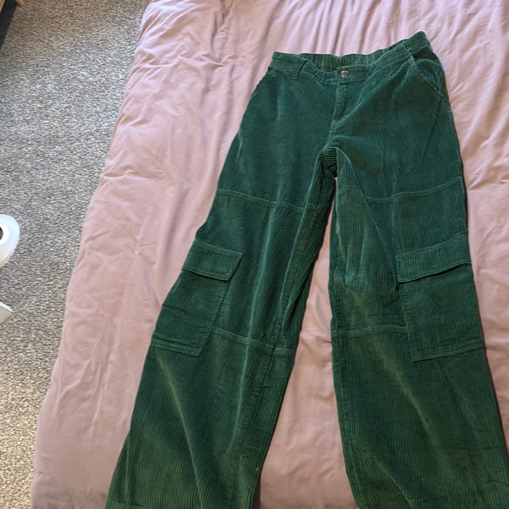 Green Corduroy Women's Pants